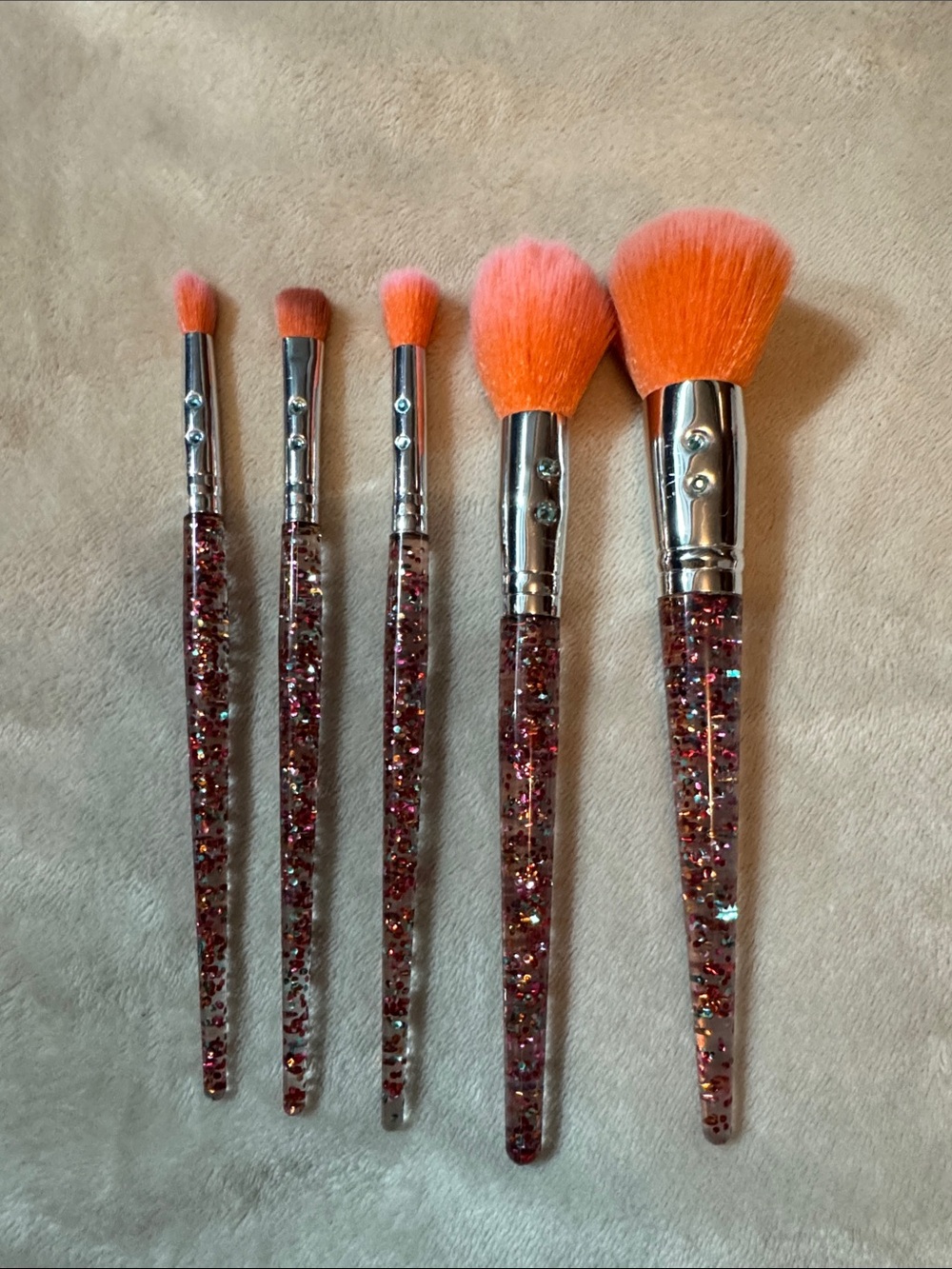 5-Piece Glitter Handle Makeup Brush Set by SLMissglam